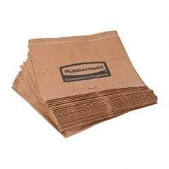 Rubbermaid - Brown, Waxed Kraft Paper, Wax-Lined Hazardous Waste Paper Bag - 3-3/4" Wide x 9 7/8" High - Industrial Tool & Supply