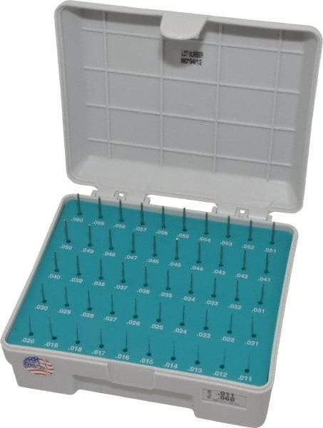 Meyer Gage - 50 Piece, 0.011-0.06 Inch Diameter Plug and Pin Gage Set - Plus 0.0001 Inch Tolerance, Class Z - Industrial Tool & Supply