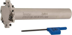 Iscar - Shank Connection, 1/4" Cutting Width, 7/16" Depth of Cut, 1-1/2" Cutter Diam, 6 Tooth Indexable Slotting Cutter - 5/8" Shank Diam, ETS-LN08 Toolholder, LNET Insert, Right Hand Cutting Direction - Industrial Tool & Supply