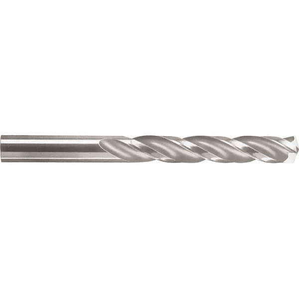 SGS - 3/8" 150° Solid Carbide Jobber Drill - TiN Finish, Right Hand Cut, Spiral Flute, Straight Shank, 4-1/4" OAL, Standard Point - Industrial Tool & Supply
