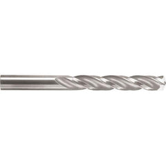 SGS - 3.6mm 150° Spiral Flute Solid Carbide Screw Machine Drill Bit - Bright Finish, Right Hand Cut, 20mm Flute Length, 52mm OAL, Standard Point, Straight Shank - Industrial Tool & Supply