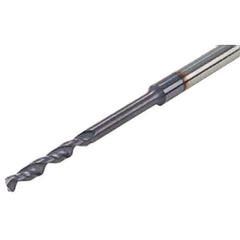 Iscar - 1.1mm 140° Solid Carbide Jobber Drill - TiAlN Finish, Right Hand Cut, Spiral Flute, Straight Shank, 46mm OAL, Standard Point - Industrial Tool & Supply