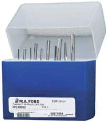 M.A. Ford - 3/64 to 3/16", 135° Point, Bright Finish, Solid Carbide Screw Machine Length Drill Bit Set - Industrial Tool & Supply