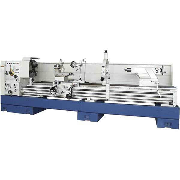 Summit - 26" Swing, 120" Between Centers, 120 Volt, Triple Phase Toolroom Lathe - 5MT Taper, 15 hp, 13 to 800 RPM, 6-1/8" Bore Diam, 54" Deep x 64" High x 204" Long - Industrial Tool & Supply