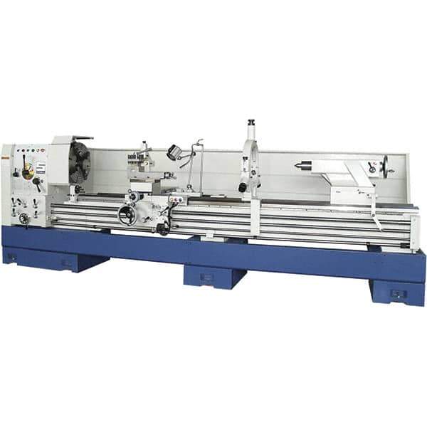 Summit - 30" Swing, 80" Between Centers, 120 Volt, Triple Phase Toolroom Lathe - 5MT Taper, 15 hp, 13 to 700 RPM, 6-1/8" Bore Diam, 54" Deep x 66" High x 164" Long - Industrial Tool & Supply