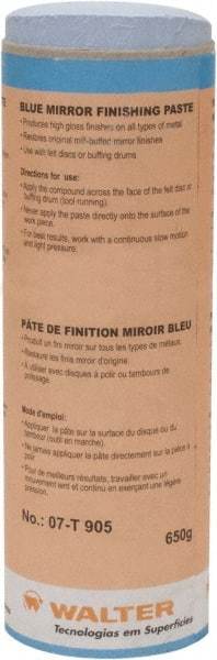 WALTER Surface Technologies - 5 oz Metal Polishing Compound - Compound Grade Ultra Fine, 2,000 Grit, Blue, For Mirror Finishing, Use on Metal - Industrial Tool & Supply