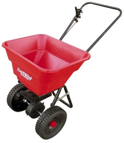 Made in USA - 80 Lb Polyethylene Walk Behind Broadcast Landscape Spreader - 10" Wheels - Industrial Tool & Supply