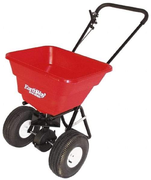 Made in USA - 80 Lb Polyethylene Walk Behind Broadcast Landscape Spreader - 10" Pneumatic Wheels - Industrial Tool & Supply