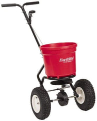 Made in USA - 50 Lb Polyethylene Walk Behind Broadcast Landscape Spreader - 13" Wheels - Industrial Tool & Supply
