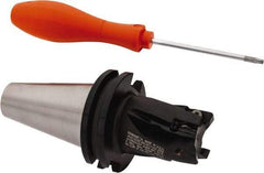 Kennametal - 1-1/2" Cut Diam, 18mm Max Depth of Cut, 141.28mm OAL, Indexable Square Shoulder End Mill - EC18.., EP18.. Inserts, CAT 40 Taper Shank, 0° Lead Angle, Through Coolant - Industrial Tool & Supply