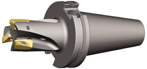 Kennametal - 1-1/2" Cut Diam, 0.71" Max Depth of Cut, 1-1/4" Shank Diam, 10" OAL, Indexable Square Shoulder End Mill - EC18.., EP18.. Inserts, Cylindrical Shank, 0° Lead Angle - Industrial Tool & Supply