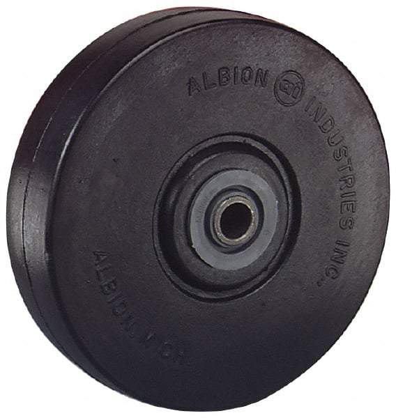 Albion - 3 Inch Diameter x 1-1/4 Inch Wide, Solid Rubber Caster Wheel - 125 Lb. Capacity, 1-15/32 Inch Hub Length, 3/8 Inch Axle Diameter, Sleeve Bearing - Industrial Tool & Supply
