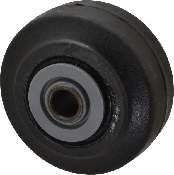 Albion - 3-1/4 Inch Diameter x 1-1/2 Inch Wide, Solid Rubber Caster Wheel - 140 Lb. Capacity, 1-5/8 Inch Hub Length, 1/2 Inch Axle Diameter, Roller Bearing - Industrial Tool & Supply