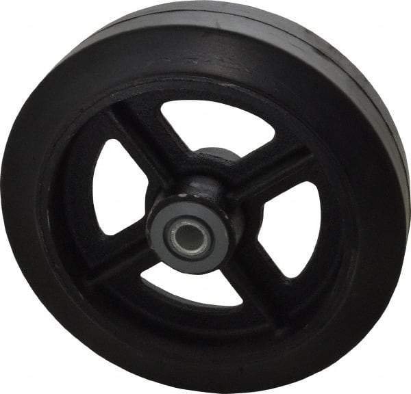Albion - 8 Inch Diameter x 2 Inch Wide, Solid Rubber Caster Wheel - 500 Lb. Capacity, 2-3/16 Inch Hub Length, 3/4 Inch Axle Diameter, Roller Bearing - Industrial Tool & Supply