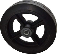 Albion - 8 Inch Diameter x 2 Inch Wide, Solid Rubber Caster Wheel - 500 Lb. Capacity, 2-3/16 Inch Hub Length, 3/4 Inch Axle Diameter, Roller Bearing - Industrial Tool & Supply