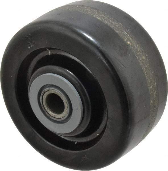 Albion - 4 Inch Diameter x 2 Inch Wide, Phenolic Caster Wheel - 800 Lb. Capacity, 2-3/16 Inch Hub Length, 1/2 Inch Axle Diameter, Roller Bearing - Industrial Tool & Supply