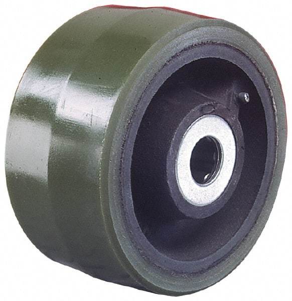 Albion - 4 Inch Diameter x 3-1/4 Inch Wide, Polyurethane Caster Wheel - 1,200 Lb. Capacity, 3-1/4 Inch Hub Length, 1-1/4 Inch Axle Diameter, Roller Bearing - Industrial Tool & Supply