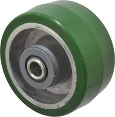 Albion - 4 Inch Diameter x 2 Inch Wide, Polyurethane Caster Wheel - 700 Lb. Capacity, 2-7/16 Inch Hub Length, 1/2 Inch Axle Diameter, Roller Bearing - Industrial Tool & Supply