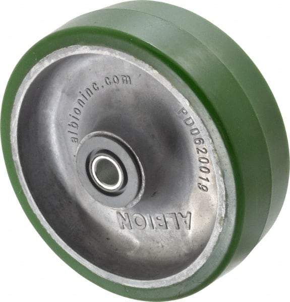 Albion - 6 Inch Diameter x 2 Inch Wide, Polyurethane Caster Wheel - 1,230 Lb. Capacity, 2-7/16 Inch Hub Length, 1/2 Inch Axle Diameter, Roller Bearing - Industrial Tool & Supply