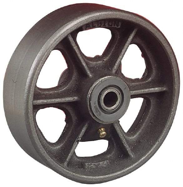 Albion - 8 Inch Diameter x 3 Inch Wide, Cast Iron Caster Wheel - 2,500 Lb. Capacity, 3-1/4 Inch Hub Length, 1-1/4 Inch Axle Diameter, Roller Bearing - Industrial Tool & Supply