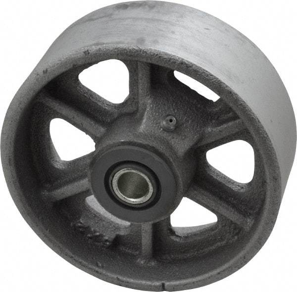 Albion - 5 Inch Diameter x 2 Inch Wide, Cast Iron Caster Wheel - 1,300 Lb. Capacity, 2-3/16 Inch Hub Length, 1/2 Inch Axle Diameter, Roller Bearing - Industrial Tool & Supply