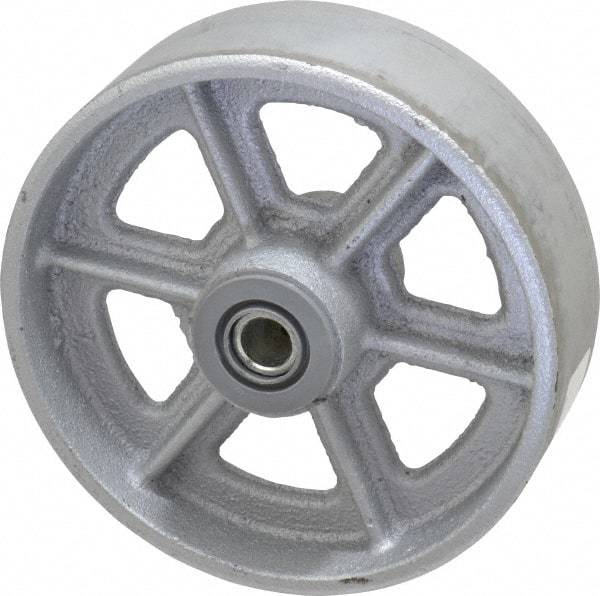Albion - 6 Inch Diameter x 2 Inch Wide, Cast Iron Caster Wheel - 1,400 Lb. Capacity, 2-3/16 Inch Hub Length, 3/4 Inch Axle Diameter, Roller Bearing - Industrial Tool & Supply