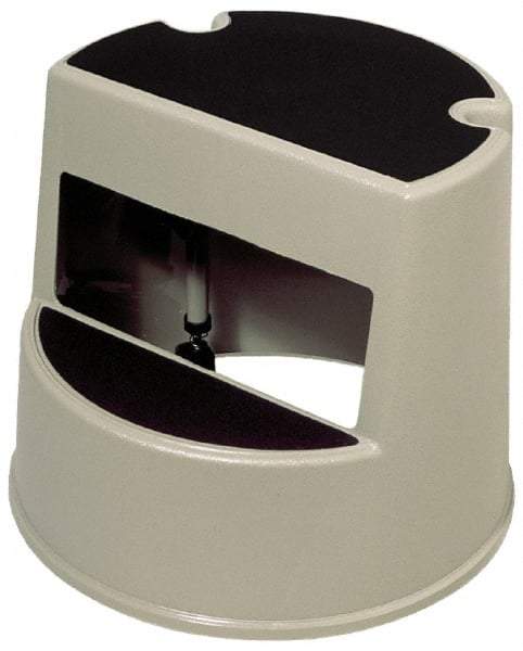 Rubbermaid - 13" High x 16" Wide x 16" Deep, Beige Step Stool with Retractable Rubber Casters - Plastic - Industrial Tool & Supply
