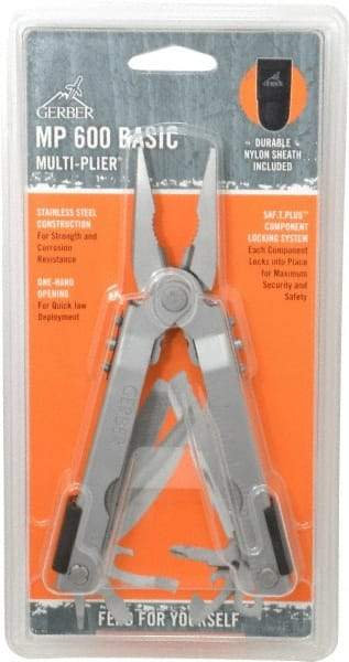 Gerber - 14 Piece, Multi-Tool Set - 6-1/2" OAL, 5" Closed Length - Industrial Tool & Supply