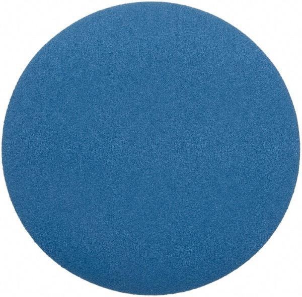 Superior Abrasives - 15" Diam, 50 Grit Zirconia Alumina Adhesive PSA Disc - Coarse Grade, Blue, Cloth Backing, Flexible - Industrial Tool & Supply