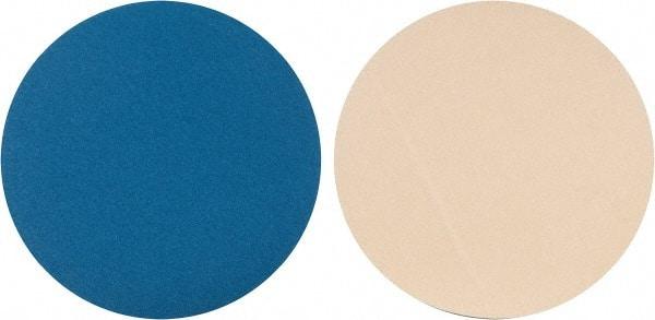 Superior Abrasives - 15" Diam, 80 Grit Zirconia Alumina Adhesive PSA Disc - Medium Grade, Blue, Cloth Backing, Flexible - Industrial Tool & Supply