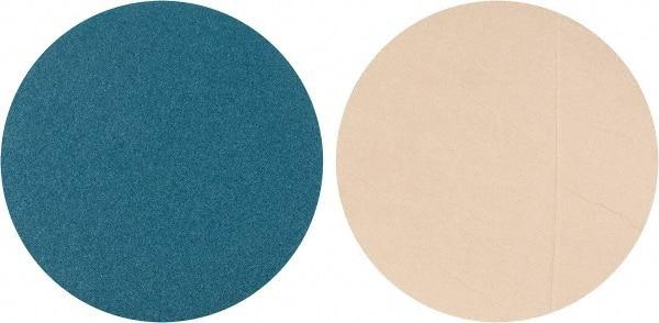 Superior Abrasives - 16" Diam, 40 Grit Zirconia Alumina Adhesive PSA Disc - Coarse Grade, Blue, Cloth Backing, Flexible - Industrial Tool & Supply