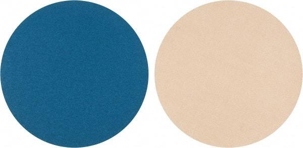 Superior Abrasives - 16" Diam, 80 Grit Zirconia Alumina Adhesive PSA Disc - Medium Grade, Blue, Cloth Backing, Flexible - Industrial Tool & Supply