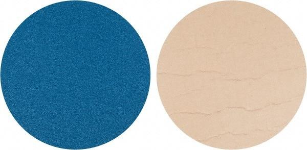 Superior Abrasives - 18" Diam, 36 Grit Zirconia Alumina Adhesive PSA Disc - Very Coarse Grade, Blue, Cloth Backing, Flexible - Industrial Tool & Supply