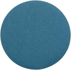 Superior Abrasives - 18" Diam, 40 Grit Zirconia Alumina Adhesive PSA Disc - Coarse Grade, Blue, Cloth Backing, Flexible - Industrial Tool & Supply