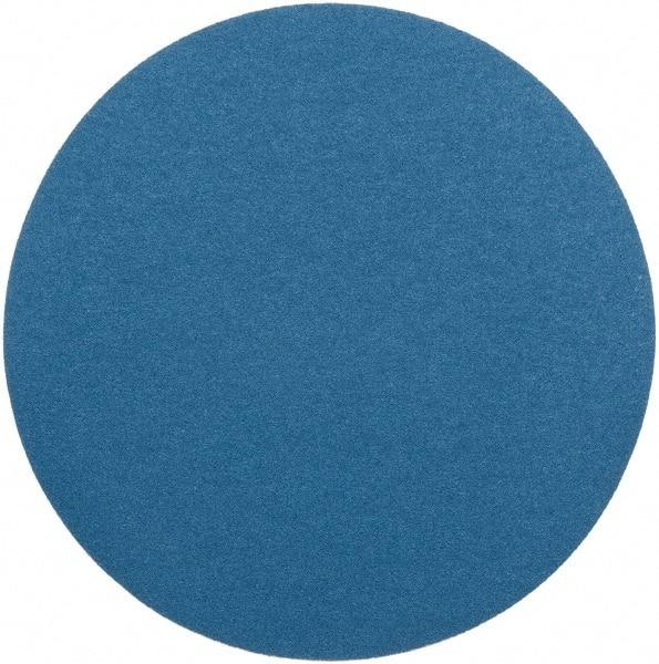 Superior Abrasives - 18" Diam, 60 Grit Zirconia Alumina Adhesive PSA Disc - Medium Grade, Blue, Cloth Backing, Flexible - Industrial Tool & Supply