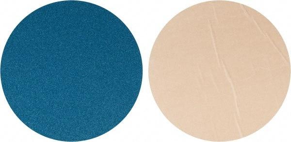 Superior Abrasives - 20" Diam, 36 Grit Zirconia Alumina Adhesive PSA Disc - Very Coarse Grade, Blue, Y Weighted Backing, Flexible - Industrial Tool & Supply
