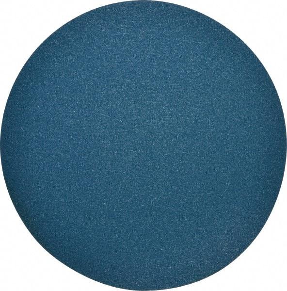 Superior Abrasives - 24" Diam, 36 Grit Zirconia Alumina Adhesive PSA Disc - Very Coarse Grade, Blue, X Weighted Backing, Flexible - Industrial Tool & Supply