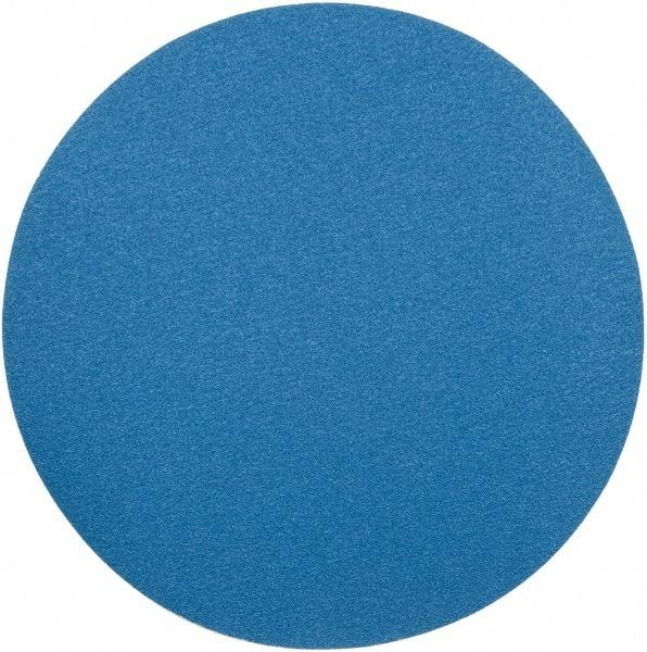 Superior Abrasives - 24" Diam, 40 Grit Zirconia Alumina Adhesive PSA Disc - Coarse Grade, Blue, X Weighted Backing, Flexible - Industrial Tool & Supply