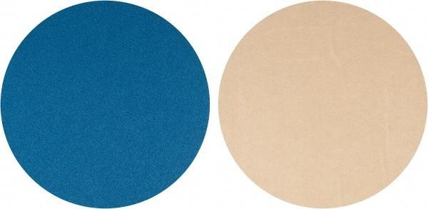 Superior Abrasives - 24" Diam, 50 Grit Zirconia Alumina Adhesive PSA Disc - Coarse Grade, Blue, X Weighted Backing, Flexible - Industrial Tool & Supply