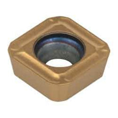 Seco - SPGX0602 C1 Grade T400D Carbide Indexable Drill Insert - TiAlN/TiN Finish, Square, 1/4" Inscribed Circle - Industrial Tool & Supply