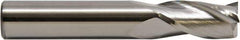 M.A. Ford - 1/16", 3/16" LOC, 1/8" Shank Diam, 1-1/2" OAL, 3 Flute, Solid Carbide Square End Mill - Single End, TiN Finish, Spiral Flute, 30° Helix, Centercutting, Right Hand Cut, Right Hand Flute - Industrial Tool & Supply