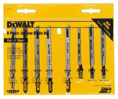 DeWALT - 8 Piece, 3" to 4" Long, 6 to 26 Teeth per Inch, Jig Saw Blade Set - T-Shank - Industrial Tool & Supply