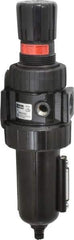Parker - 3/4" NPT Port Standard 1 Piece Filter/Regulator FRL Unit - Metal Bowl, 90 SCFM, 250 Max psi, 11.76" High, Manual Drain - Industrial Tool & Supply