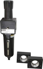Parker - 1-1/2" NPT Port Heavy Duty 1 Piece Filter/Regulator FRL Unit - Metal Bowl, 250 SCFM, 250 Max psi, 15.95" High, Manual Drain - Industrial Tool & Supply