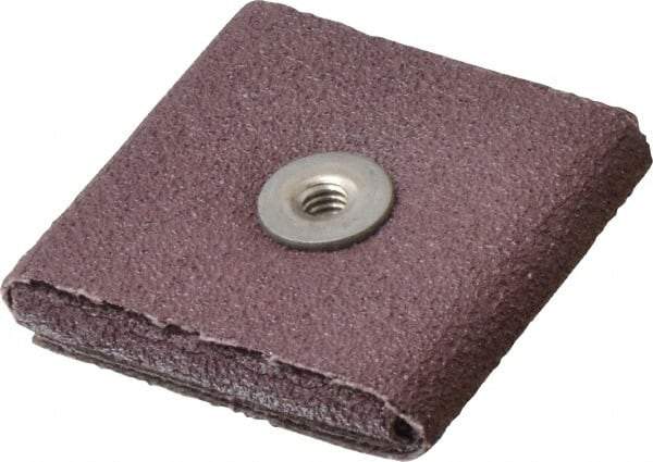 3M - 60 Grit, Medium Grade, Aluminum Oxide Square Pad - 2" Long x 2" Wide x 3/8" Thick, Cloth Backed, X Backing Weight, 12,000 Max RPM - Industrial Tool & Supply