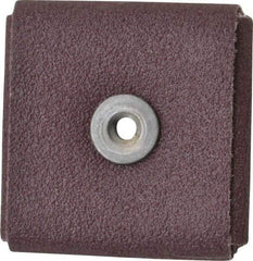 3M - 80 Grit, Medium Grade, Aluminum Oxide Square Pad - 2" Long x 2" Wide x 3/8" Thick, Cloth Backed, X Backing Weight, 12,000 Max RPM - Industrial Tool & Supply