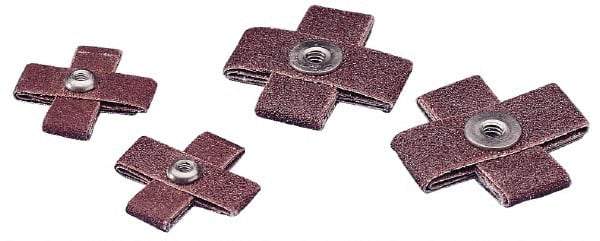 3M - 120 FEPA Grit, Fine Grade, Aluminum Oxide Cross Pad - 2" Long x 2" Wide x 3/4" Thick, Cloth Backed, X Backing Weight, 8 Ply, 20,000 Max RPM - Industrial Tool & Supply