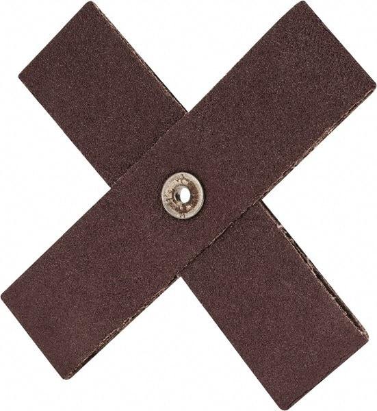 3M - 60 Grit, Medium Grade, Aluminum Oxide Cross Pad - 6" Long x 6" Wide x 1-1/2" Thick, Cloth Backed, X Backing Weight, 8 Ply, 9,000 Max RPM - Industrial Tool & Supply