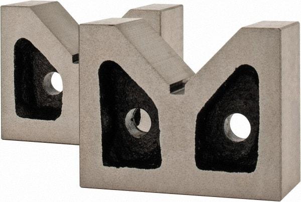 Value Collection - 1-3/4" Max Capacity, 90° Angle, Cast Iron V-Block - 3" Long x 1-5/16" Wide x 2-3/8" High, Sold as Matched Pair - Industrial Tool & Supply