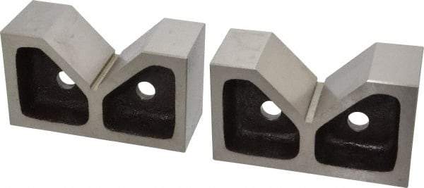 Value Collection - 3-1/16" Max Capacity, 90° Angle, Cast Iron V-Block - 6" Long x 2-7/16" Wide x 3-1/2" High, Sold as Matched Pair - Industrial Tool & Supply